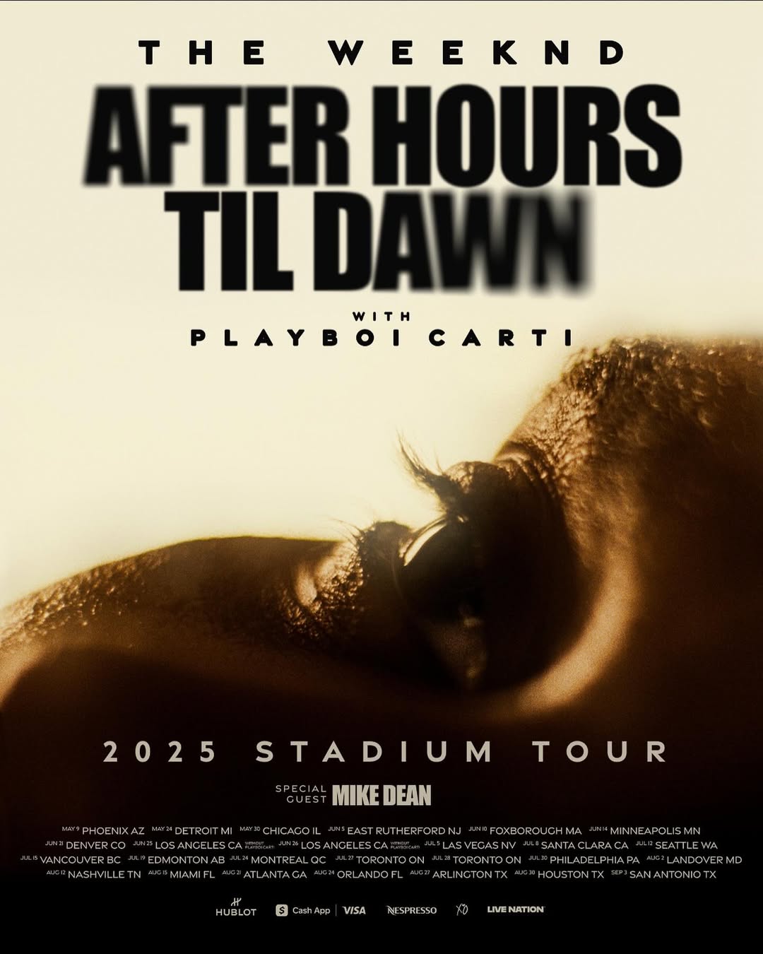 Mike Dean After Hours Til Dawn Tour Poster 2025